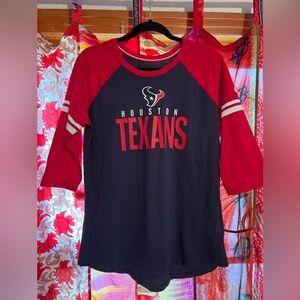 Houston Texans Nike Women's Sleeve Stripe 3/4 Sleeve Raglan Tri-Blend T-Shirt